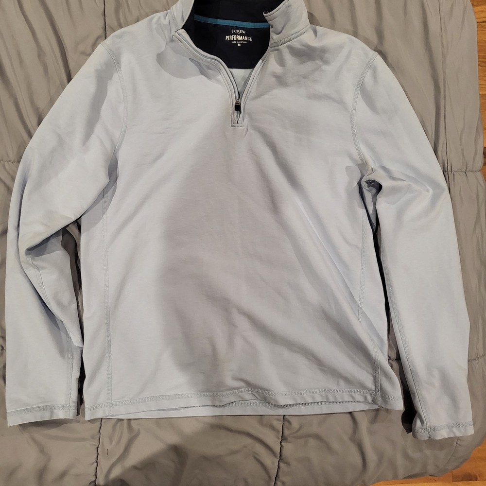J. Crew Gray and Blue Performance Pullover